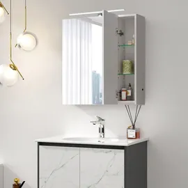 ML-Design Spiegelschrank Weiß, Holzwerkstoff, 15x72x72.4 cm, Badezimmer, Badezimmerspiegel, Spiegelschränke