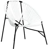 vidaXL Gartenstuhl in Ei-Form 69 x 83,5 x 82 cm schwarz/weiß 1 St.