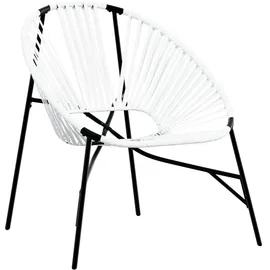 vidaXL Gartenstuhl in Ei-Form 69 x 83,5 x 82 cm schwarz/weiß 1 St.