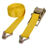 Kerbl Schwerlastzurrgurt 2-teilig – Gelb 8 m (Maße 75 mm x 8 m, Zugkraft 10000 kg) 37190