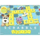 Mattel Games Y9735 - Scrabble Junior – gra słowna dla dzieci z dwoma poziomami zabawy, dla początkujących i zaawansowanych graczy