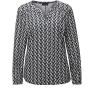 GOLDNER Elegantes Blusenshirt mit V-Ausschnitt grau 46