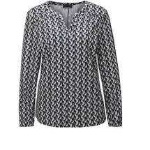 GOLDNER Elegantes Blusenshirt mit V-Ausschnitt grau 46