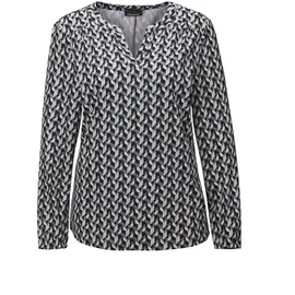 GOLDNER Elegantes Blusenshirt mit V-Ausschnitt grau 46