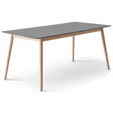 Hammel Furniture Esstisch Meza by Hammel (1-St), rechteckige Tischplatte MDF, Massivholzgestell, mit 2 Einlegeplatten grau