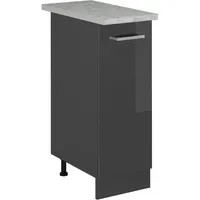 Vicco Apothekerunterschrank R-Line, Anthrazit Hochglanz/Anthrazit, 30 cm AP Marmor