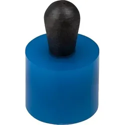 FEDERNDES SEITENDRUCKST. LEICHTE FEDERKRAFT D=6, D2=5,9, L1=3,7, KUNSTSTOFF BLAU, ABWEICHENDE STIFTFORM,