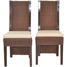 moebel-direkt-online Luis Rattanstuhl 2er-Set 2 x 2 x 2 cm braun