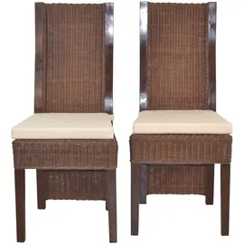 moebel-direkt-online Luis Rattanstuhl 2er-Set 2 x 2 x 2 cm braun