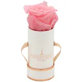 Rosenbox Ø 5 cm Weiß mit einer Rosa Rose
