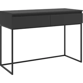 Selsey Schreibtisch Computertisch Bürotisch Mit 2 Schubladen Metallrahmen 120 x 50 x 80 cm Schwarz Mit Schwarzen Beinen