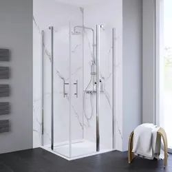 WELLWATER  Eckeinstieg »Esperance«, mit Drehtür, BxH: 80 x 192 cm, Glas/Aluminium  - silberfarben