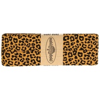 3m Oaki Doki Jersey-Schrägband mit Leopard Print gefalzt elastisch Einfassband, Farbe:3006 senfgelb-schwarz