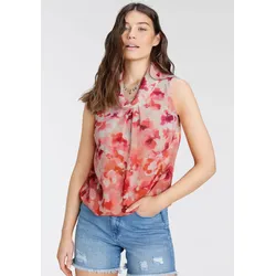Blusentop LAURA SCOTT, Damen, Gr. 40, bunt (rosa, pink, geblümt), Web, Obermaterial: 97% Polyester, 3% Elasthan, geblümt, feminin, figurumspielend hüftlang, Blusen, mit verschiedenen Designs