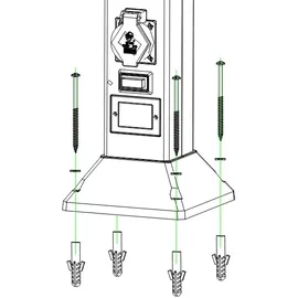 Trendline Gartensteckdosensäule 4 St. Schwarz