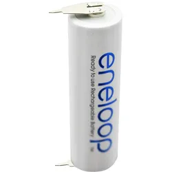 Panasonic eneloop Mignon AA mit 1er Print Kontakten auf dem Minuspol und Pluspol zur Printmontage