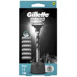 Gillette Mach3 Holzkohle-Herrenrasierer mit Ständer, 6 Ersatzklingen