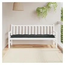 vidaXL Gartenbankauflage 180 x 50 x 7 cm schwarz kariert 4-tlg.