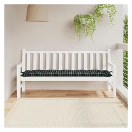 vidaXL Gartenbankauflage 180 x 50 x 7 cm schwarz kariert 4-tlg.