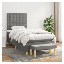vidaXL Boxspringbett 100 x 200 cm Dunkelgrau