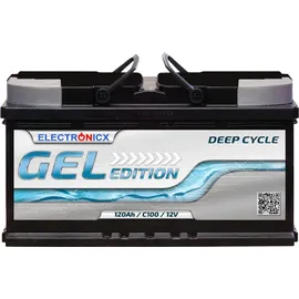 Electronicx Gel Batterie 12V 120Ah Gel Edition Solarbatterien Gel-Technologie 12V Akku Solar, Solarbatterie Bootsbatterie Wohnmobile, Wohnwagen 120 Ah Camping AGM
