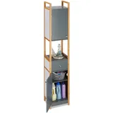 Relaxdays Hochschrank 165 x 31,5 x 29 cm Anthrazit/MDF