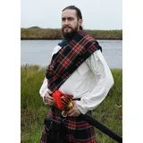 Battle Merchant Wikinger-Kostüm Plaid / Schal, Tartan, Black Stewart, ca. 234 x 137 cm blau|gelb|rot|schwarz