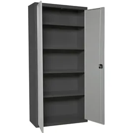 Proregal Stahlschrank Metall 80x180x40 cm Grau