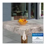 Laro Wachstuch-Tischdecke abwaschbar 130 x 160 cm Beige Braun