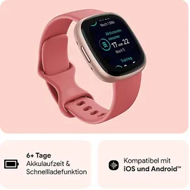 Fitbit Versa 4 aluminium kupferrosé/sandrosa