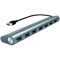 Logilink UA0308 USB 3.0 Hub with Card Reader, aluminum casing USB-Hubs - 7 Port 3.2 Gen 1-Hub (USB Grau