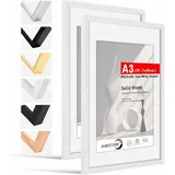 luxuskollektion Bilderrahmen Holz Weiß 30x42 cm 2er Set