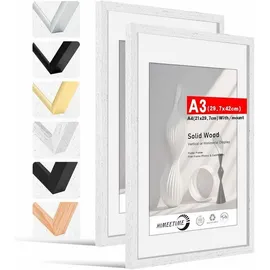 luxuskollektion Bilderrahmen Holz Weiß 30x42 cm 2er Set