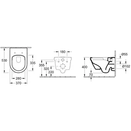 Villeroy & Boch Architectura Wand-WC mit WC-Sitz Weiß