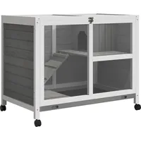 PawHut Kleintierstall 91,5 x 53,3 x 73 cm grau