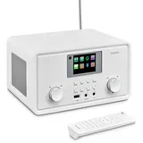 MEDION P85027 Internetradio (DAB Plus, UKW Radio, Spotify Connect, WLAN, Bluetooth, Streaming, Equalizer, Farbdisplay, USB, AUX, Wecker, Schlummerf... - Weiß