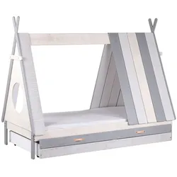 Kinderbett 90x200cm Bett + Lattenrost Zelt Bettgestell Bettrahmen Einzelbett