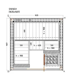 Harvia Variant View inkl. 6 kW Ofen + int. Steuerung