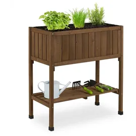 Relaxdays Hochbeet aus Tannenholz braun