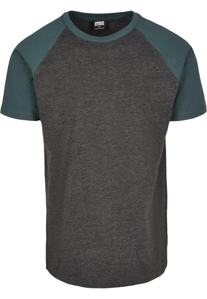 URBAN CLASSICS T-Shirt Herren Raglan Contrast Tee (1-tlg) grau 4XL