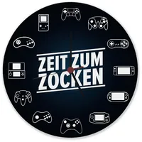 Speecheese Zeit zum Zocken Verschiedene Controller Wanduhr aus Alu