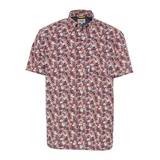 CAMEL ACTIVE Herren Kurzarm Hemd mit Allover-Print Beige-Rot Menswear-L
