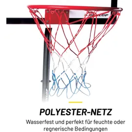 Dunlop Basketballkorb Set – Basketball Korb Höhenverstellbar: 165 - 205 cm – Basketballkörbe mit Basketballständer, Ball und Pumpe – Basketballkorb Outdoor mit Füllbarer Fussstand - Schwarz