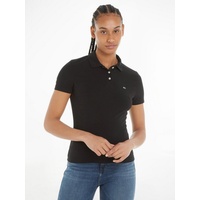 Tommy Jeans Poloshirt mit kurzer Knopfleiste schwarz M (38)