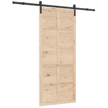vidaXL Schiebetür rechts 90 x 208 cm braun