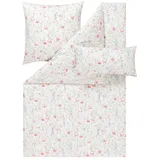 Estella Bettwäsche Mako Satin Celeste 155x220+Kissen 80x80 40x80 Floral pink, Baumwolle, 3 teilig, mako satin bettwäsche 155x220 sale warm baumwolle bettwäsche 155x220 rosa