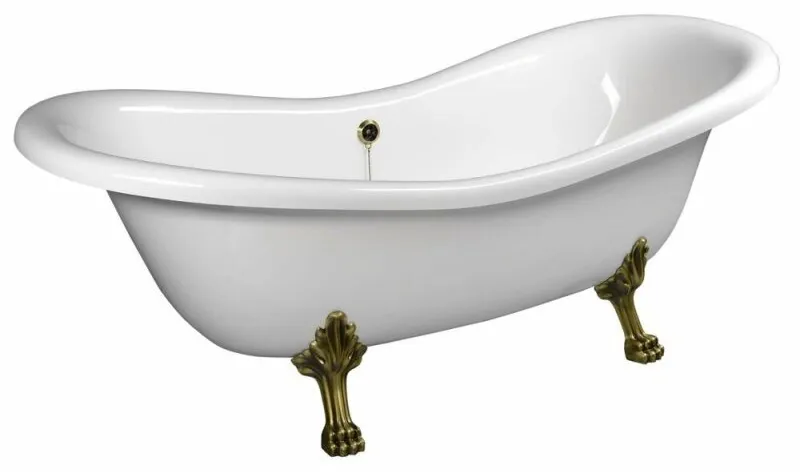 CHARLESTON Freistehende Badewanne 188x80x41cm, Füsse Bronze