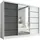 A&J MöbelLand Schwebetürenschrank Aurelia 2 200 x 0 x 0 cm Weiß/Graphit