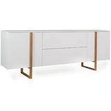 XXXLutz Sideboard weiß - 216x78x43 cm, B: 216 H: 78 T: 43