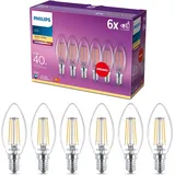 Philips LED-Lampe Classic Candle 4,3W E14 warmweiß 6 St.